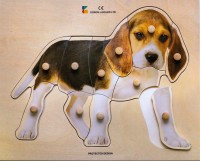 Holz-Puzzle realistisch Hund