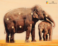 Holz-Puzzle realistisch Elefant